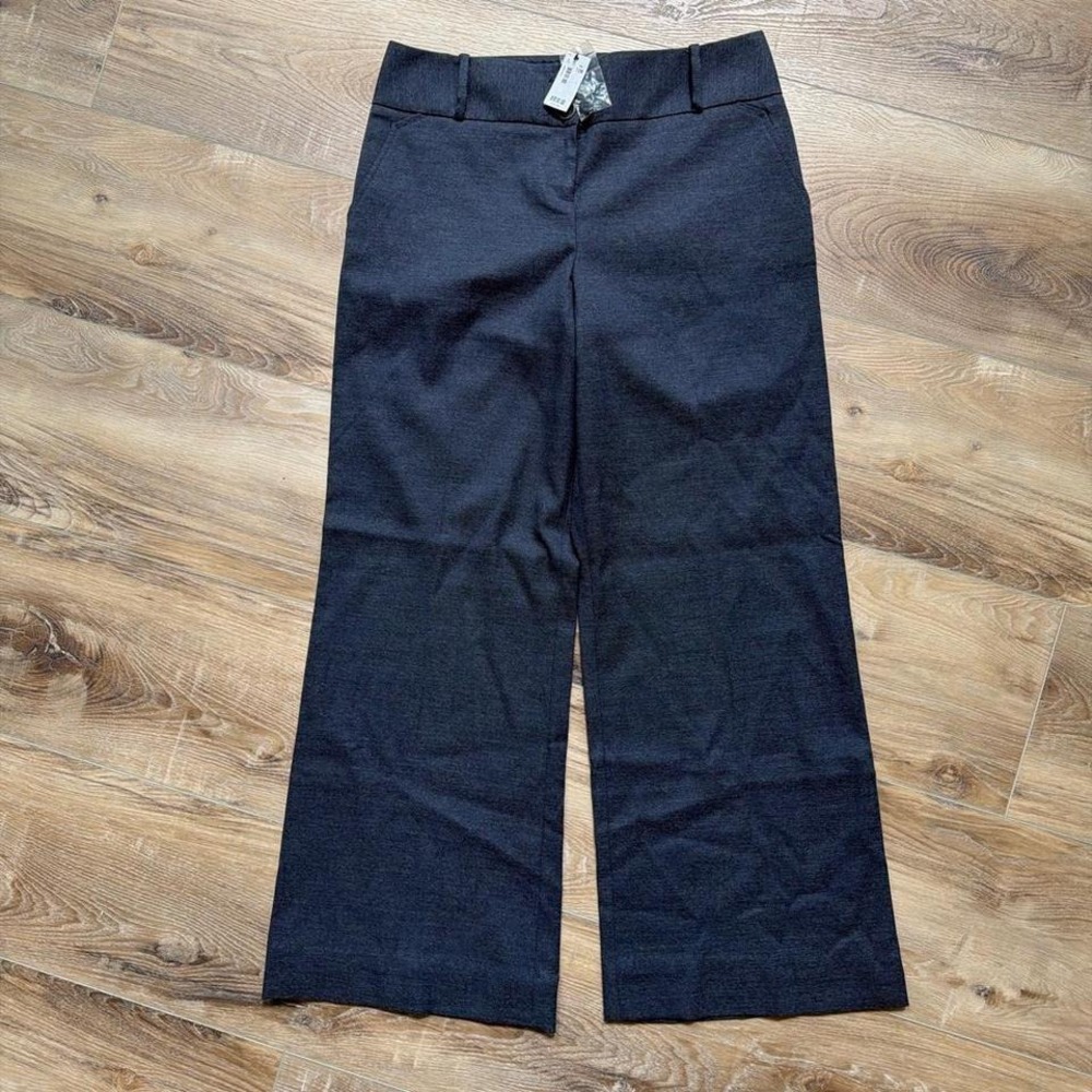 NWT The Limited Cassidy Fit Wide Leg Dress Pants Charcoal Gray Navy SZ 10 Career